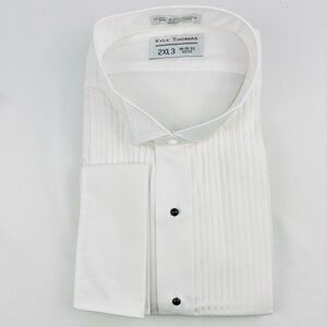 New Kyle Thomas Men’s White Dress Shirt Long Slv, Formalwear 2XL3 18-18.5 32-33